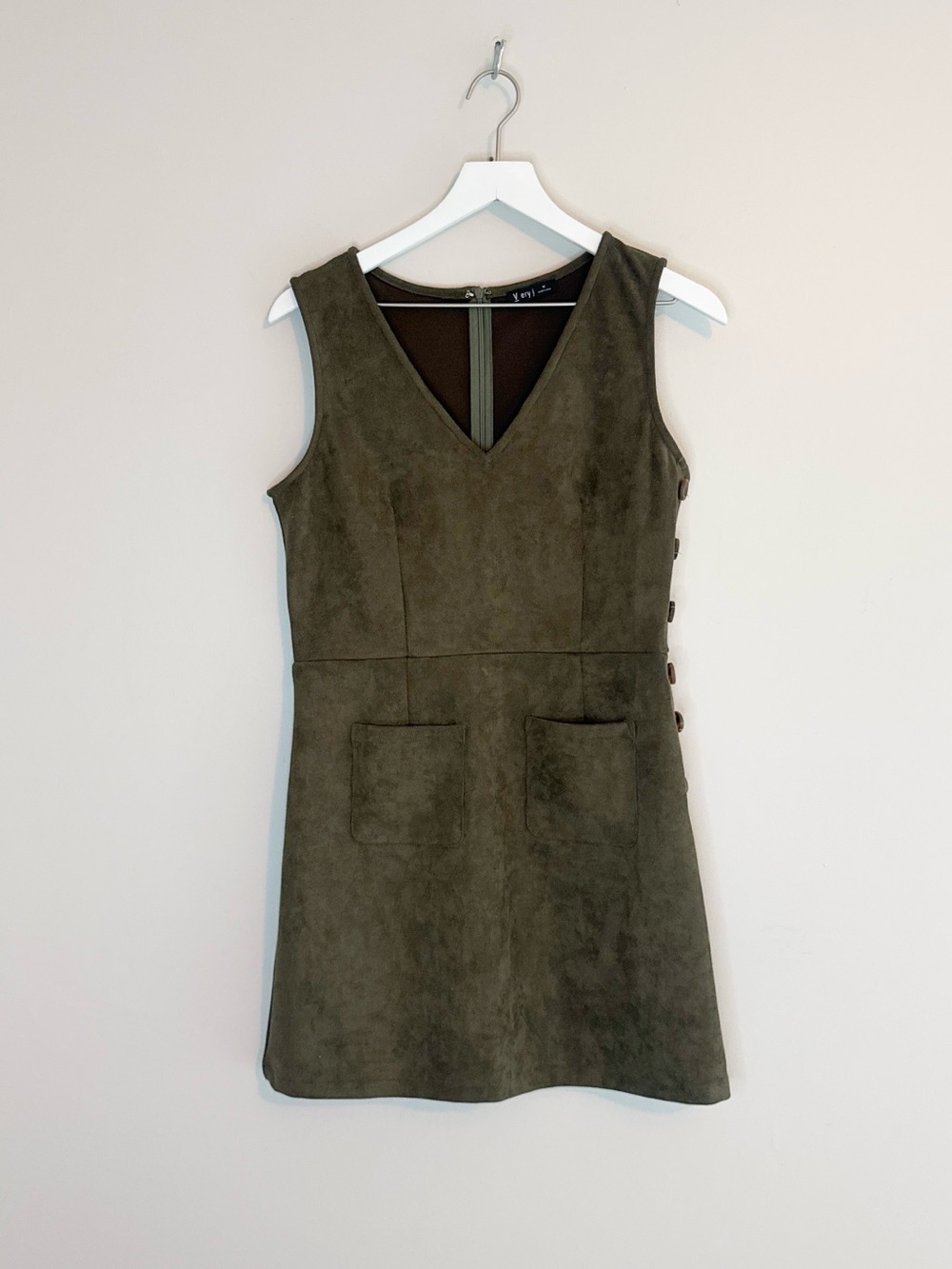 Very J Velvet V Neck Midi Dress